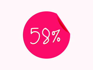 58 percent sticker, 58% image