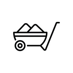 Black line icon for cement