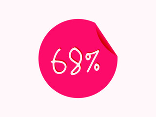 68 percent sticker, 68% image