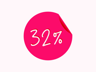 32 percent sticker, 32% image