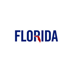 Fototapeta premium Florida Logo Design. Map of Florida. 