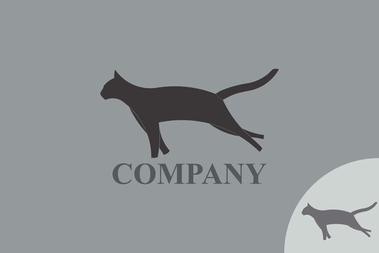 running cat logo. very suitable for companies, industries, businesses, icons, initials, etc
