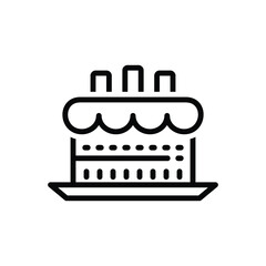 Black line icon for birthday