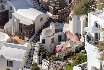 Whitewashed houses in Oia on Santorini island, Cyclades, Greece