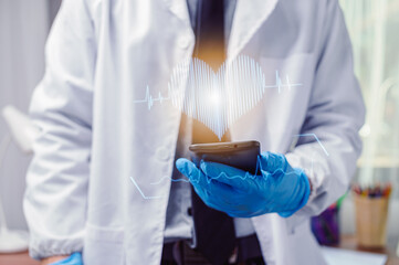 Doctor showing body heartbeat