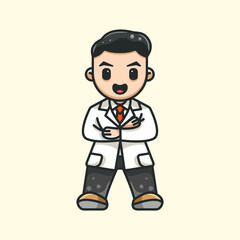 cute doctor for character, icon, logo, sticker and illustration.