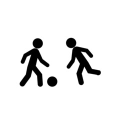 Fototapeta na wymiar soccer players, two stick man playing football