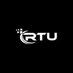 RTU letter logo design on white background. RTU creative initials letter logo concept. RTU letter design. 