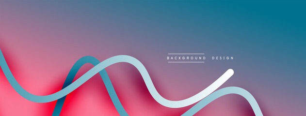 Abstract gradient background with wave line with shadow effect. Geometric composition. 3D shadow effects and fluid gradients