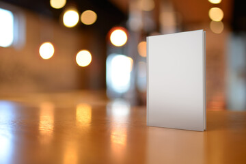 Hardcover book on blur background. 3D rendering and photo.