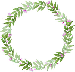 Watercolor wreath isolated on white background