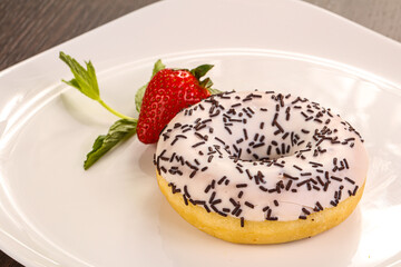 Glaze cundy donut with chocolate