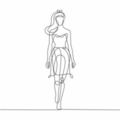 Beauty woman line drawing vector minimalist. Woman with pretty body, good for poster and wall art.