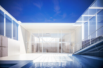 Contemporary Public Swimming Pool Architecture - 3D Visulization