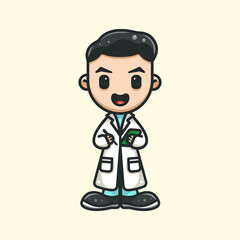 cute nurse for character, icon, logo, sticker and illustration.