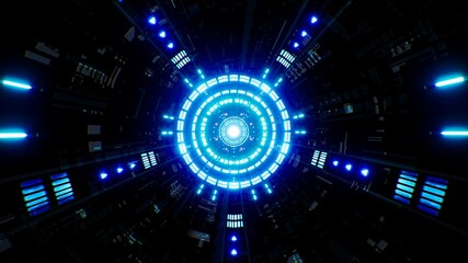 Blue Science Fiction Tunnel Background © shufilm