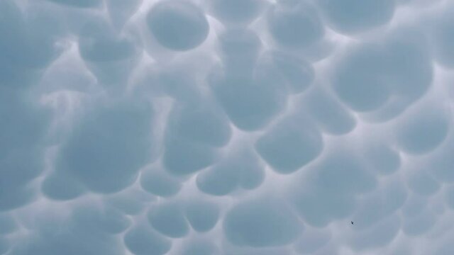 Mammatus clouds on the sky in 4k slow motion 60fps