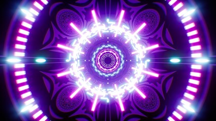 Multi Neon Light and Purple Organic Shape Background