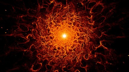 Mysterious Grunge Fire Winding Lines Background © shufilm