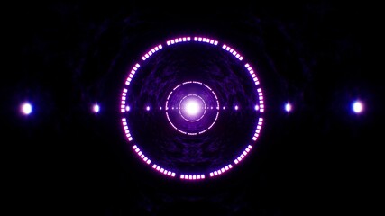  Neon Purple Circle Light in the Dark Cave