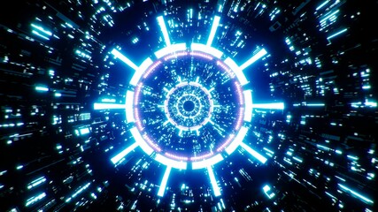 Shining Wheel Shape Light on the Sci fi Pattern Textured Background