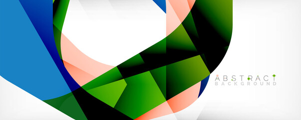 Obraz premium Minimal abstract background - color overlapping shapes on white with shadow lines. Vector Illustration For Wallpaper, Banner, Background, Landing Page