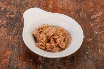 Canned tuna fillet for salad