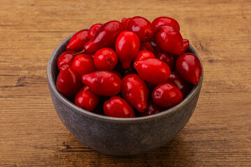 Sweet and ripe cornel berries