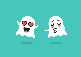 Couple ghosts emoji character