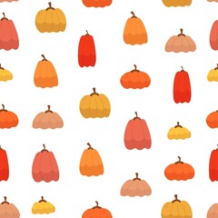 Autumn seamless pattern with cartoon pumpkins. season. nature theme. Design for fabric, print, textile, wrapping paper