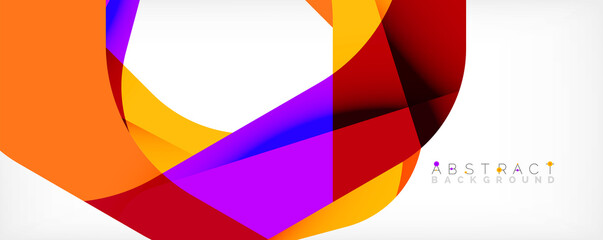 Minimal abstract background - color overlapping shapes on white with shadow lines. Vector Illustration For Wallpaper, Banner, Background, Landing Page