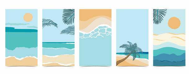 Fototapeta beach background for social media with sky,sand,sun obraz