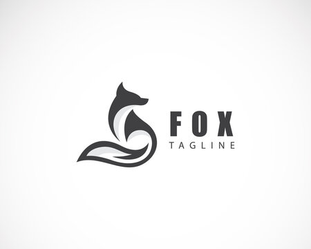 fox logo creative abstract black vector animal logo