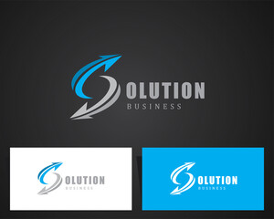 solution logo business arrow import export growth invest sign symbol