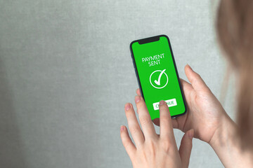 Businesswoman filling online survey on mobile phone, online banking concept background photo