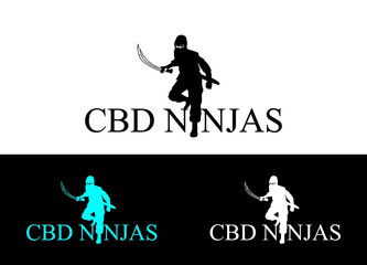CBD Ninja Logo or Icon Design Vector Image Template