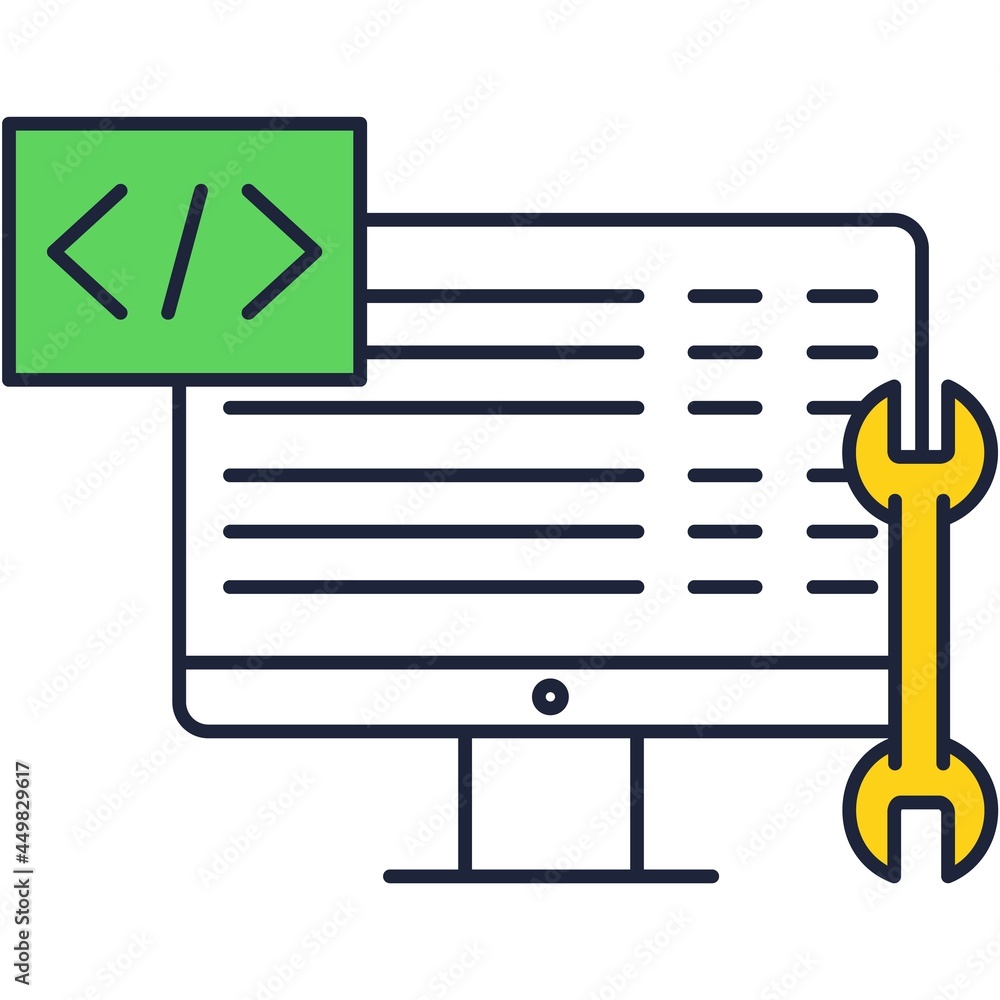 Poster web development back end vector flat icon