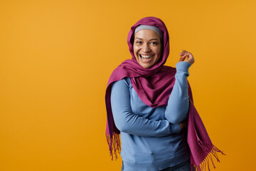 Portrait of a mature islamic woman wearing hijab