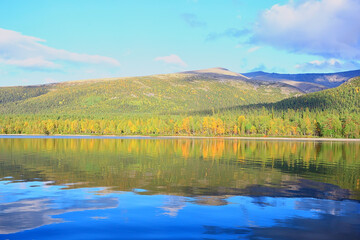 peninsula middle fishing landscape kola, mountains and hills stones view
