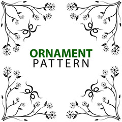 ORNAMENT, ELEMENT, PATTERN OF FLOWER STEM WITH LEAVES, BACKGROUND