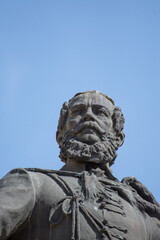 Kossuth Lajos Statue ihead  detail , in the city center of Szeged. Hungary ,July 2021,