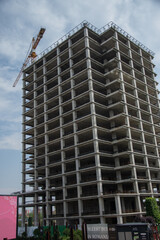 Fototapeta na wymiar concrete block under construction in Timisoara, Romania, July 2021