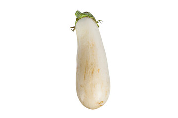 white eggplants on a white background close up