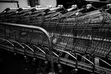 shopping carts in a supermarket