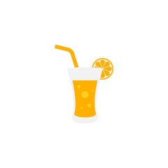 Lemon juice drink icon design illustration template