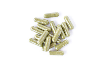 pills on white background