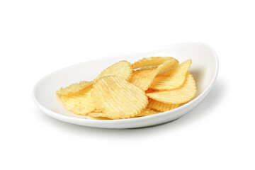 potato chips isolated on white background