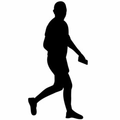 black silhouette man walking vector, isolated