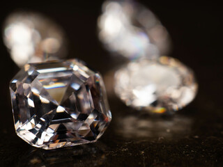 Close up shoot of beautiful sparkling diamonds