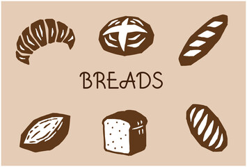 パン　レトロなベクターイラスト